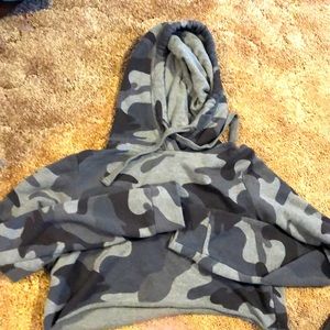 Hollister camo crop sweatshirt